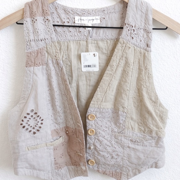 Free People Tops - NWT Free People Sweet and Salty Patchwork Vest Sz 6